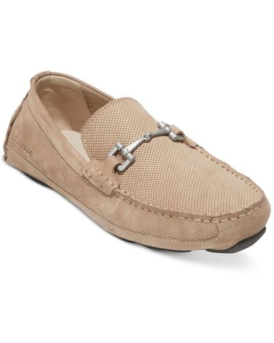 Cole Haan Wyatt Leather Slip-on Bit Driving Loafers - Natural