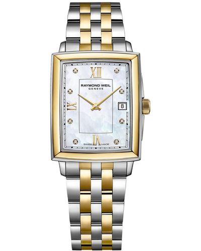 Raymond Weil Swiss Toccata Diamond Accent Two-tone Stainless Steel Bracelet Watch 22.6x28.1mm - Metallic