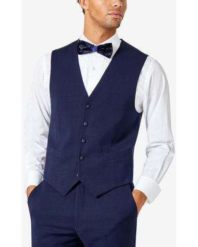 Tommy Hilfiger Modern-fit Flex Stretch Tuxedo Vest - Blue