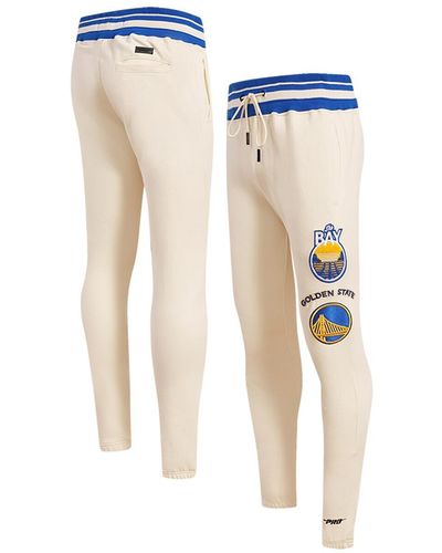 Pro Standard Golden State Warriors Retro Classic Fleece Sweatpants - White