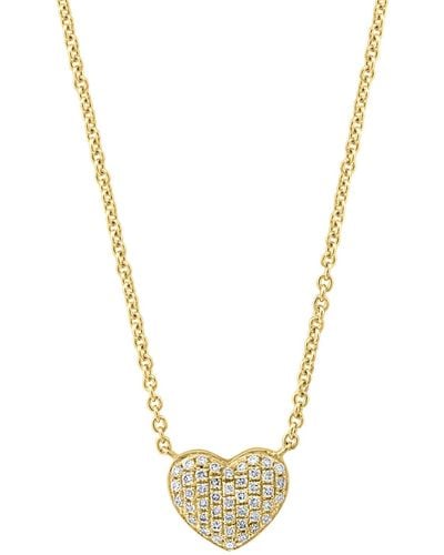 Effy Effy Diamond Pave Heart 18" Pendant Necklace (1/8 Ct. T.w. - Metallic