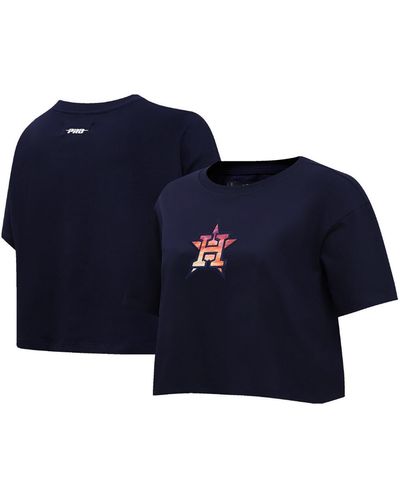 Pro Standard Houston Astros Painted Sky Boxy Cropped T-shirt - Blue