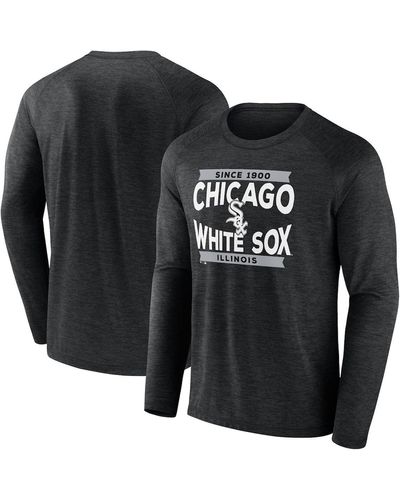 Fanatics Chicago White Sox Heroic Play Raglan Long Sleeve T-shirt - Black
