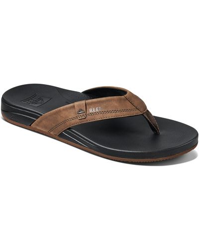 Reef Cushion Spring Faux-leather Flip Flops - Brown