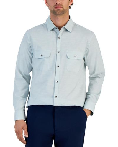 Alfani Regular-fit Solid Shirt - Blue