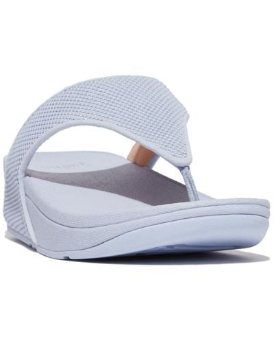 Fitflop Lulu Water-resistant Two-tone Webbing Toe-thongs - White