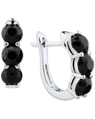Macy's Onyx huggie Hoop Earrings - Black