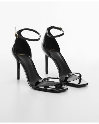 Mango Patent Leather-effect Strap Sandals - Black