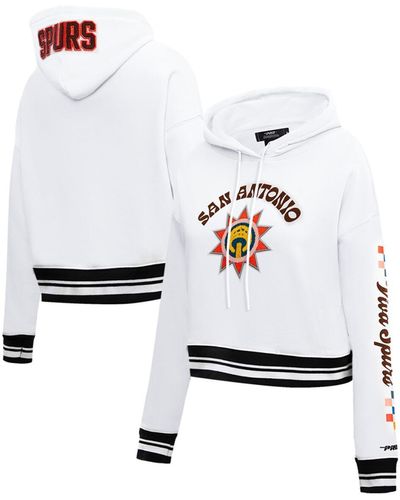 Pro Standard San Antonio Spurs 2023/24 City Edition Cropped Pullover Hoodie - White