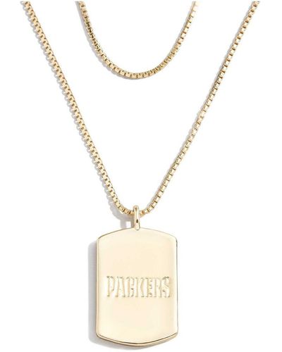 WEAR by Erin Andrews X Baublebar Green Bay Packers Gold Dog Tag Necklace - Metallic