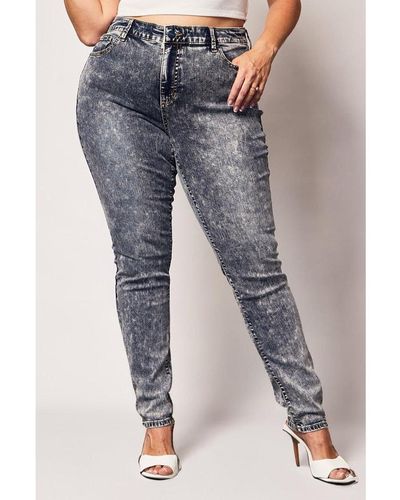 Slink Jeans Plus Size High Rise Skinny Jeans - Blue