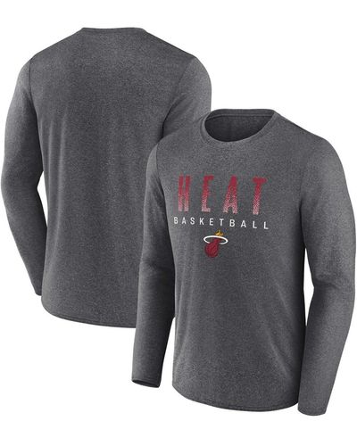 Fanatics Miami Heat Where Legends Play Iconic Practice Long Sleeve T-shirt - Gray