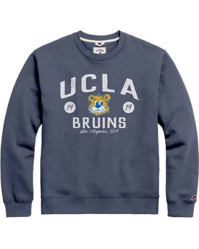 League Collegiate Wear Distressed Ucla Bruins Bendy Arch Essential Pullover Sweatshirt - Blue