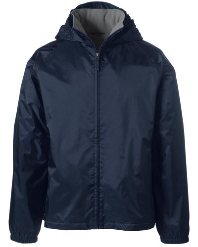 Lands' End School Uniform Fleece Lined Rain Jacket - Blue