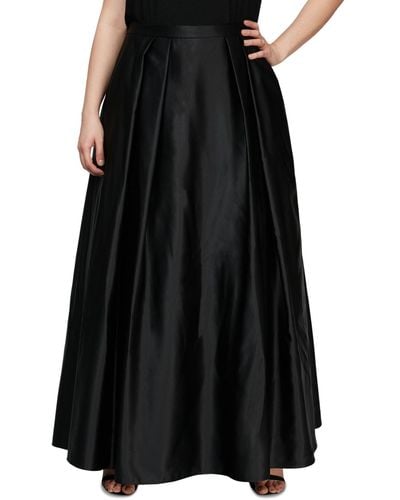 Alex Evenings Plus Size Satin Ball Gown Skirt - Black