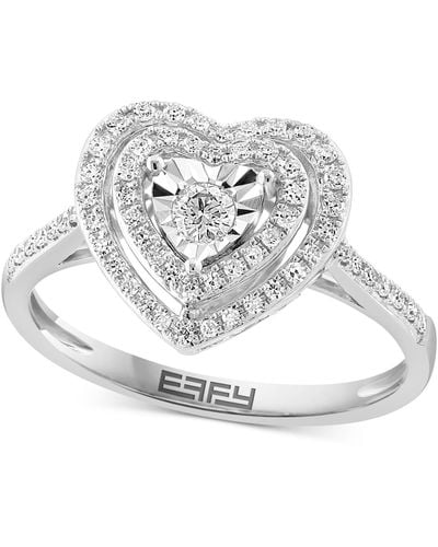 Effy Effy Diamond Halo Heart Ring (1/3 Ct. T.w. - White