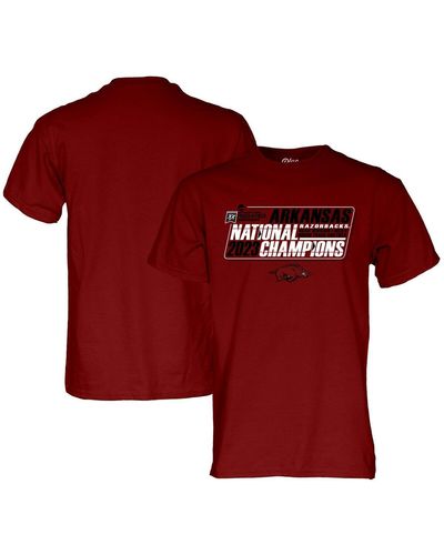 Blue 84 Arkansas Razorbacks 2023 Ncaa Indoor Track And Field National Champions T-shirt - Red