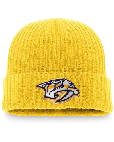Fanatics Nashville Predators Core Primary Logo Cuffed Knit Hat - Yellow