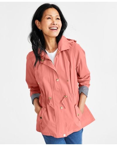 Style & Co. Hooded Anorak - Red