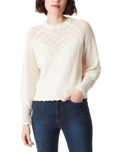 Sam Edelman Aura Blouson-sleeve Crochet Sweater - White