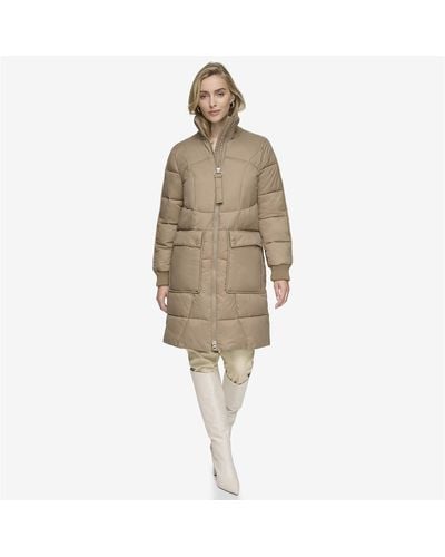 Andrew Marc Pavia Quilted Faux Down Coat - White