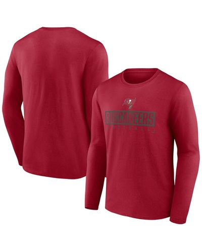 Fanatics Tampa Bay Buccaneers Big And Tall Wordmark Long Sleeve T-shirt - Red