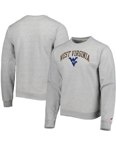 League Collegiate Wear West Virginia Mountaineers 1965 Arch Essential Lightweight Pullover Sweatshirt - Gray
