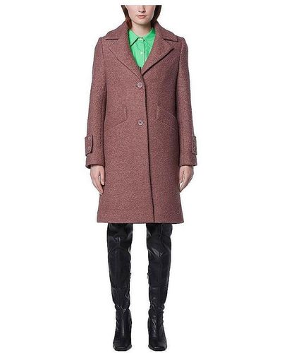 Andrew Marc Regine Sb Soft Wool Boucle Coat With Back Vent - Red