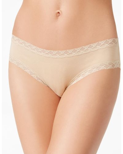 Natori Bliss Lace-trim Cotton Brief Underwear 156058 - Natural