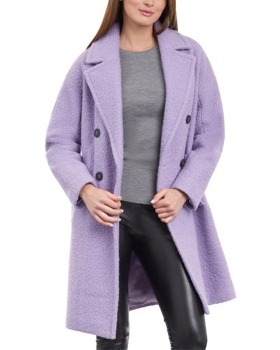 BCBGeneration Double-breasted Boucle Walker Coat - Purple