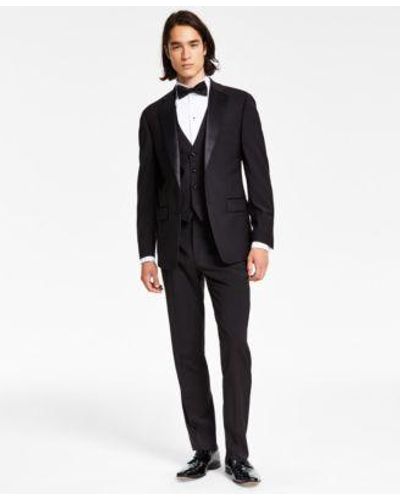 Calvin Klein X Fit Slim Fit Infinite Stretch Tuxedo Suit Separates - Black