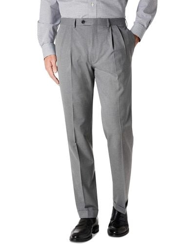Lauren by Ralph Lauren Classic-fit Ultraflex Stretch Pleated Dress Pants - Gray