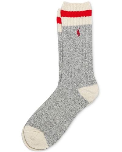 Polo Ralph Lauren Classic Wool ragg Hiker Boot Socks - Gray