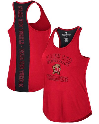 Colosseum Athletics Maryland Terrapins 10 Days Racerback Scoop Neck Tank Top - Red