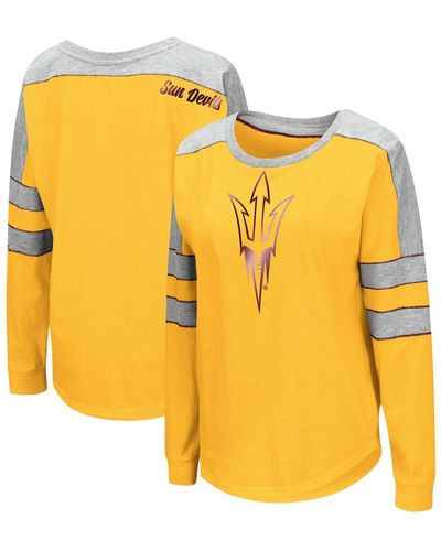 Colosseum Athletics Arizona State Sun Devils Trey Dolman Long Sleeve T-shirt - Yellow