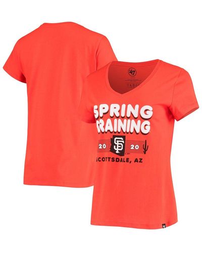 '47 San Francisco Giants 2020 Spring Training Retro Bubble Rival V-neck T-shirt - Orange