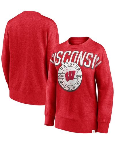 Fanatics Wisconsin Badgers Jump Distribution Pullover Sweatshirt - Red