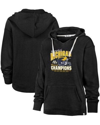 '47 Michigan Wolverines College Football Playoff 2023 National Champions Kennedy V-neck Pullover Hoodie - Black