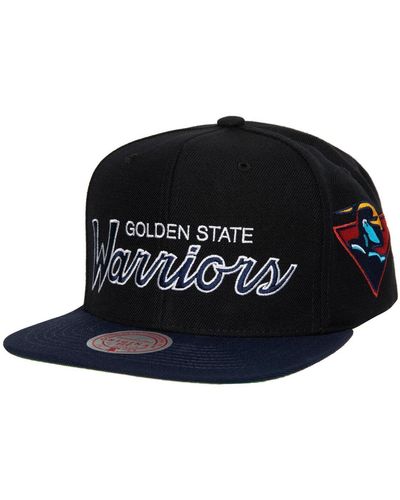 Mitchell & Ness Golden State Warriors Hardwood Classics Mvp Team Script 2.0 Snapback Hat - Black