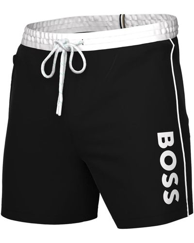 BOSS Boss By Logo 6" Swim Trunks - Black