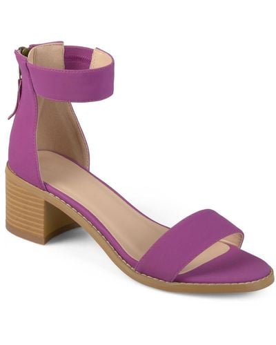 Journee Collection Percy Block Heel Sandals - Purple