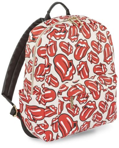 The Rolling Stones The Cult Collection Soft Saffiano Backpack - Red