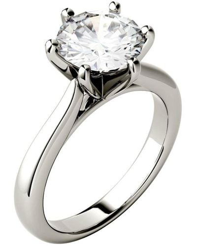 Charles & Colvard Moissanite Solitaire Engagement Ring 1-9/10 Ct. T.w. Diamond Equivalent - Metallic