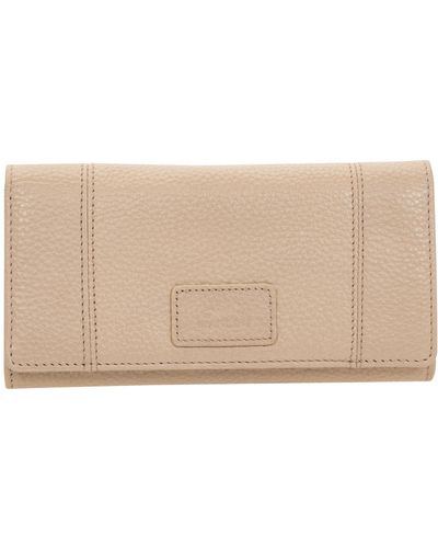 Mancini Pebbled Collection Rfid Secure Trifold Wing Wallet - Natural