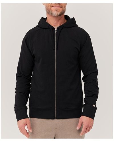 Pact Cotton Stretch French Terry Zip Hoodie - Black