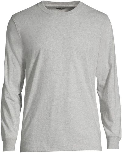 Lands' End Tall Super-t Long Sleeve T-shirt - Gray