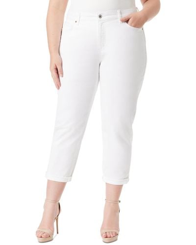 Jessica Simpson Trendy Plus Size Mika Best Friend Skinny Jeans - White