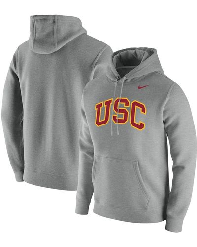 Nike Usc Trojans Vintage-like School Logo Pullover Hoodie - Gray