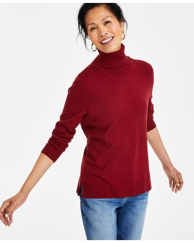 Style & Co. Long-sleeve Turtleneck Sweater - Red