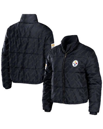 WEAR by Erin Andrews Pittsburgh Steelers Puffer Full-zip Jacket - Blue